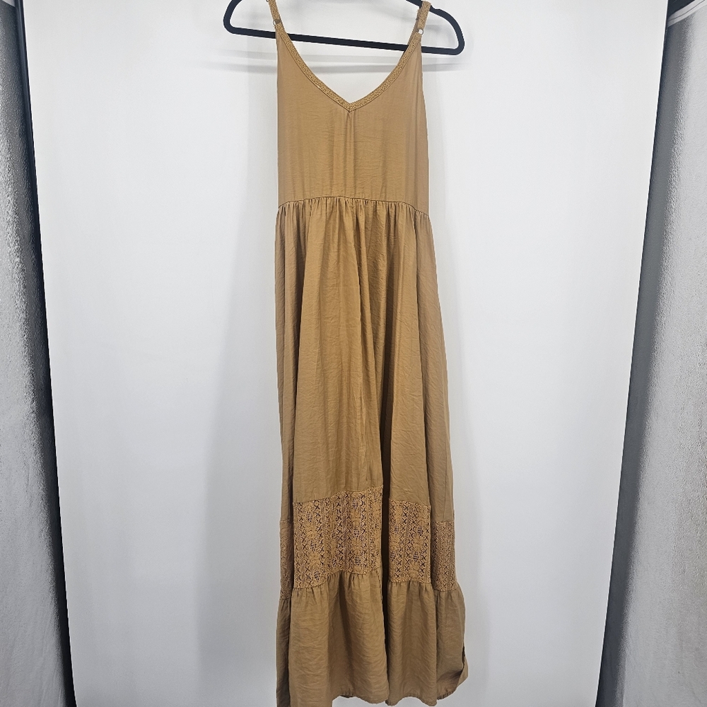 Joyfolie Mia Joy Cumin Flowy Lace Ruffle Maxi Dress Gown Womens Size Medium - Picture 3 of 8